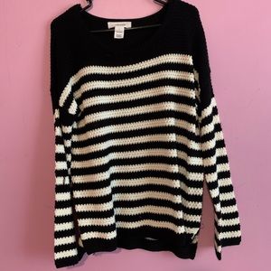 Black and white knit sweater